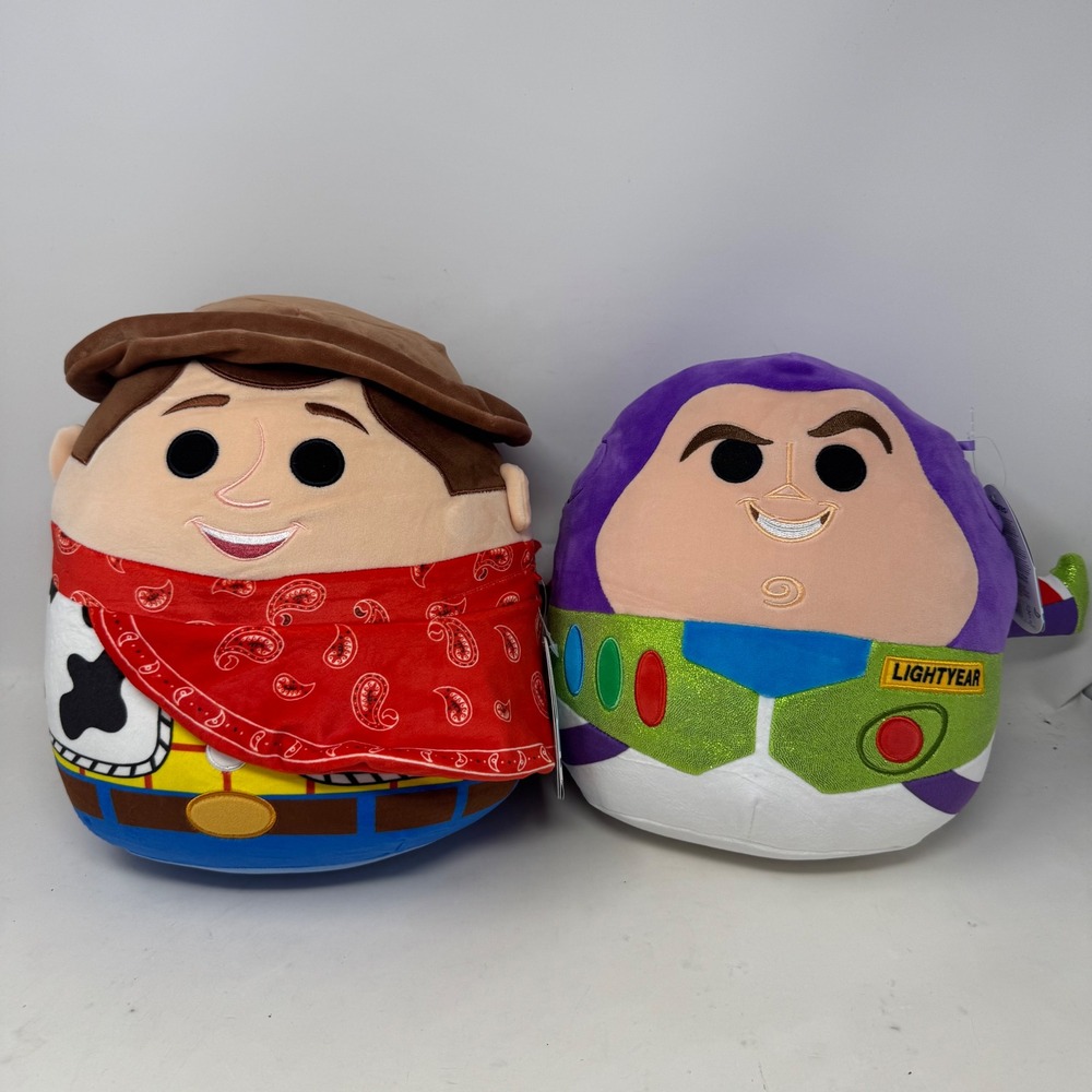 Squishmallows Disney Pixar Toy Story Woody and Buzz Lightyear Plush Set 10 Inch